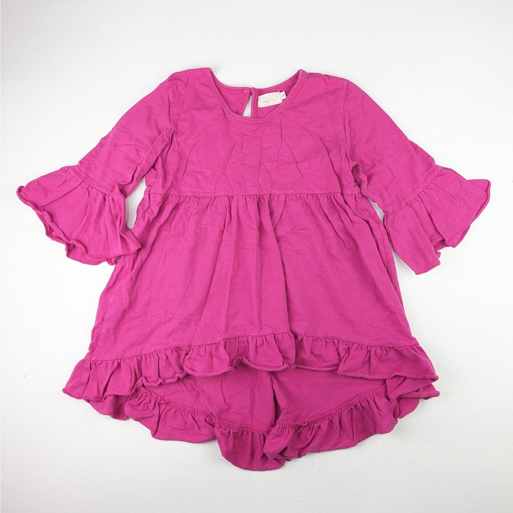 Pearls and Piggytails Pink Ruffle Tunic Top